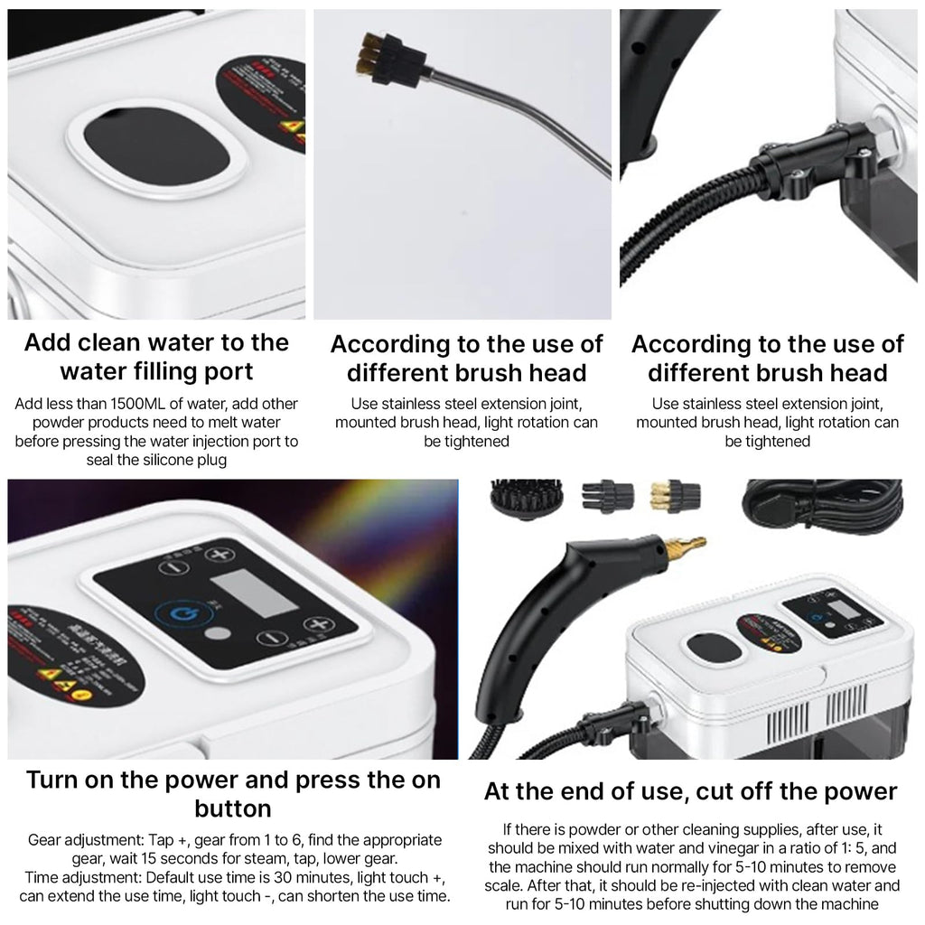 Steam Cleaner Handheld with 4pcs Accessories