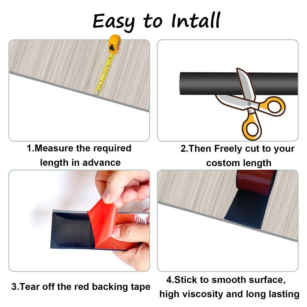 Floor Transition Strip & Self Adhesive Floor Vinyl Floor Edge Trim Laminate Floor Gap Covering Joining Strip (3.28 Foot)