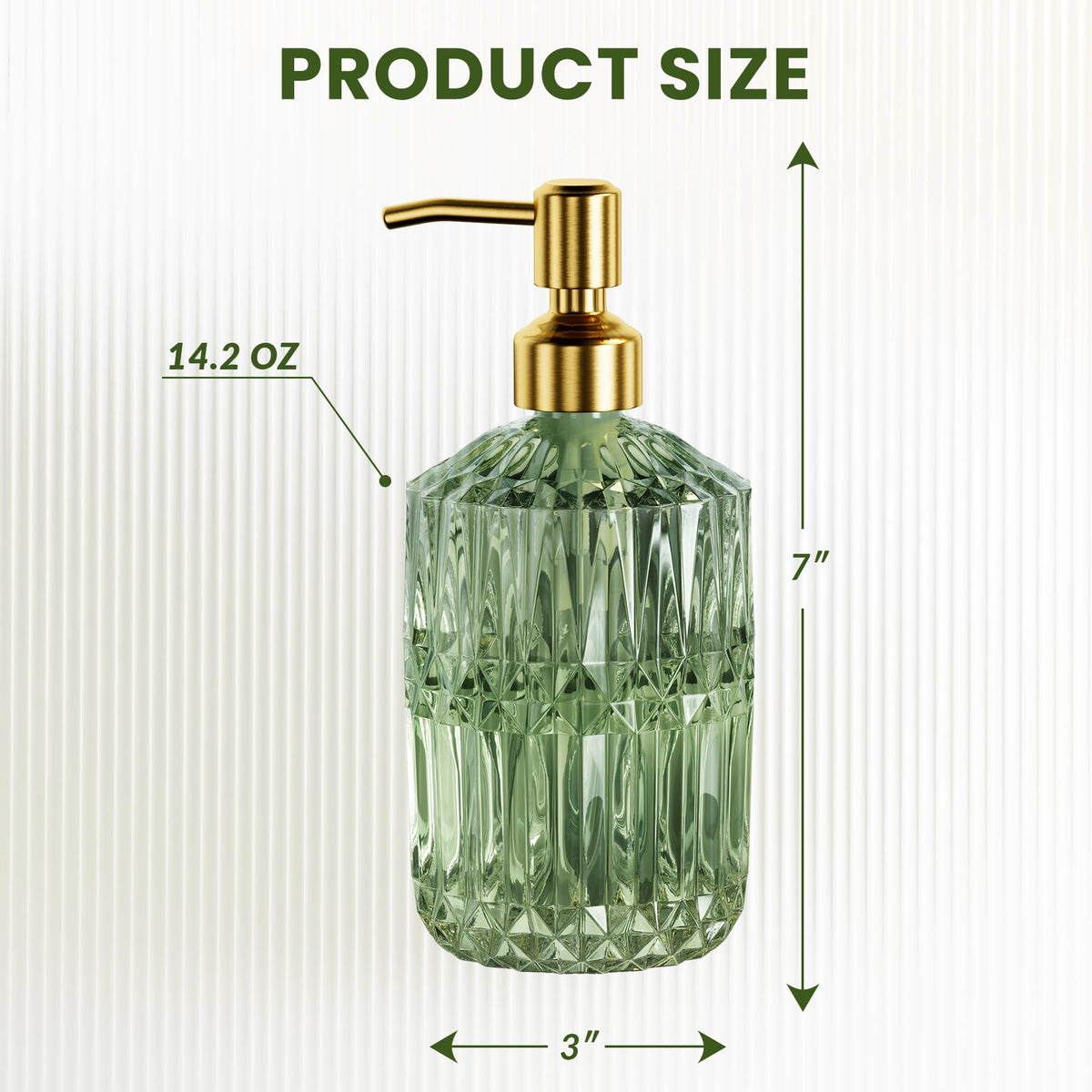 Soap Dispenser Green Glass Soap Dispenser with Pump Stainless Steel