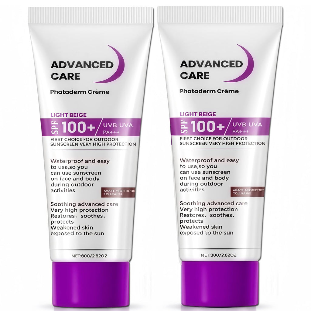 2 Pack SPF 100+ Sunscreen For Outdoor Sport - Face & Body Lotion, Broad Spectrum UVA/UVB PA+++, Water Resistant, Soothing Daily Care, 2 x 80g (160g Total)