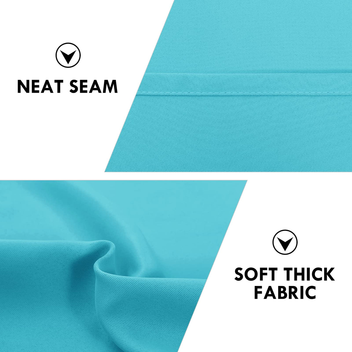 Wide Blackout Curtains for Bedroom Living Room 60 x 63 Inch Turquoise (2 Count)