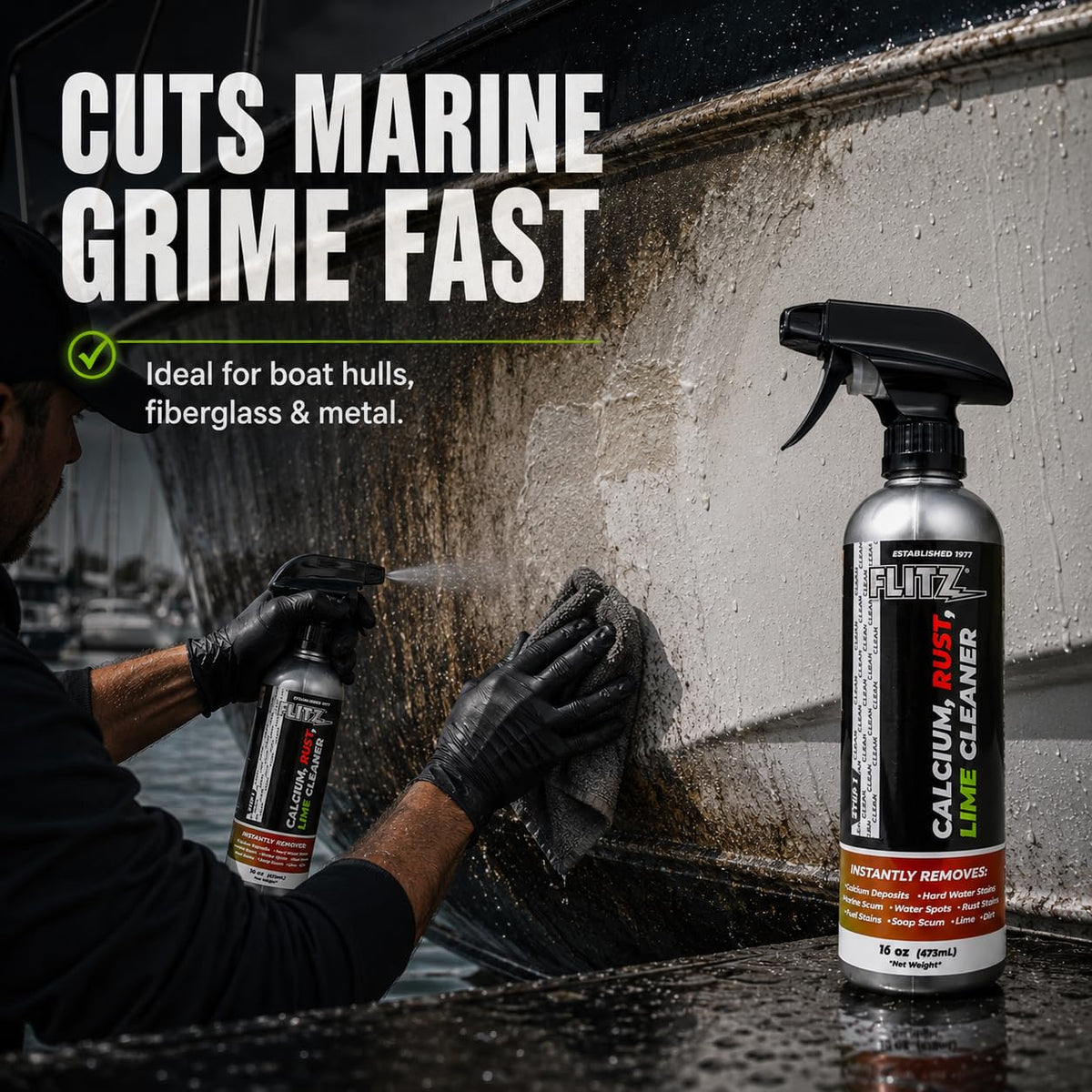 Calcium, Rust, & Lime Remover - 16oz Bottle of USA-Made Limescale Remover for Toilets, Showers, and More - Powerful Spray that Instantly Eliminates Tarnish, Grease, and Other Grime (6 Pack) (96 Fl Oz)