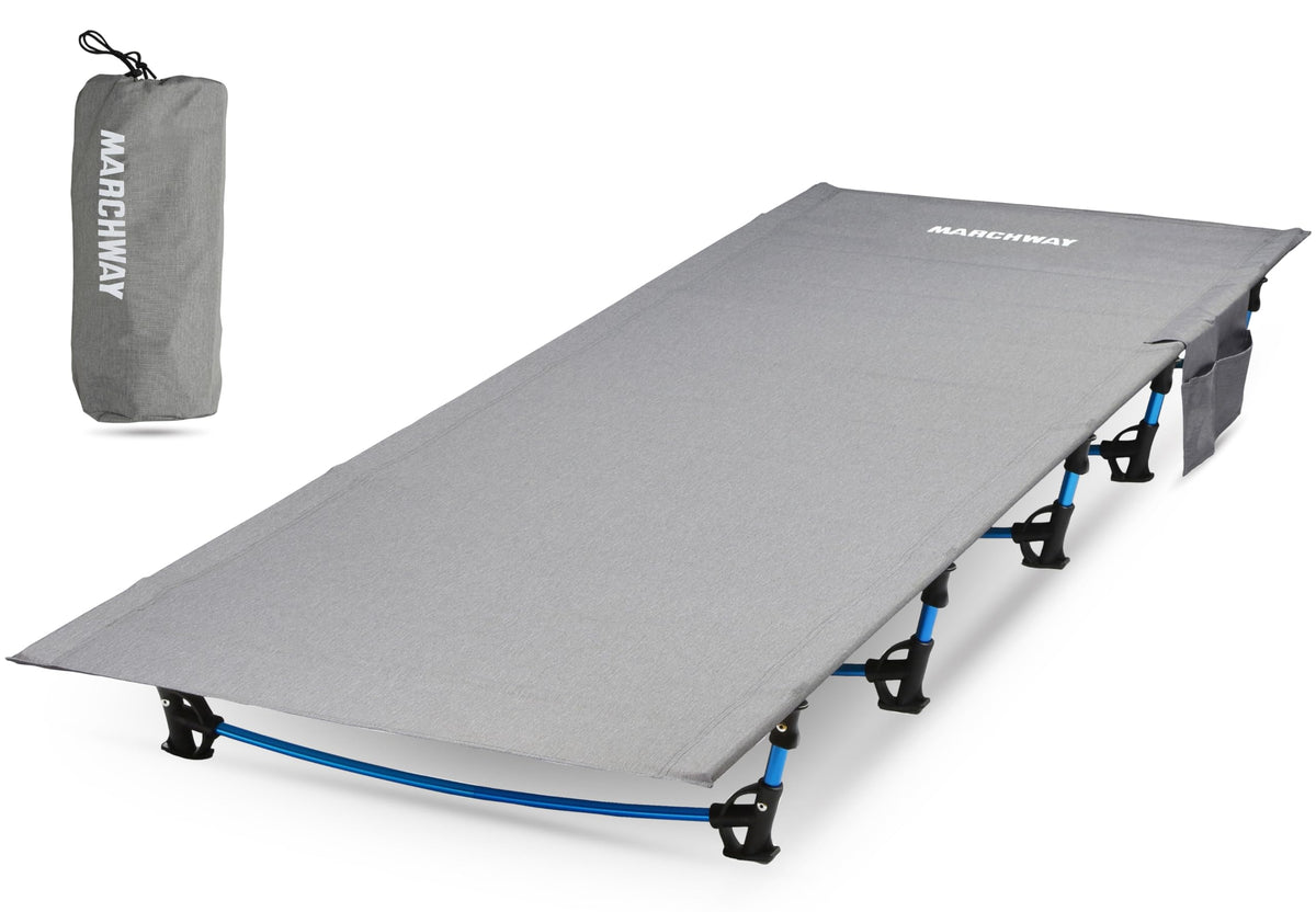 MARCHWAY Ultralight Folding Tent Camping Cot Bed, Portable Compact for Outdoor Travel, Base Camp, Hiking, Mountaineering, Lightweight Backpacking (Grey)