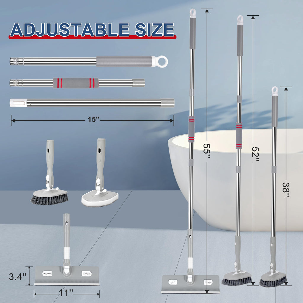 Tile Tub Floor Cleaner Scrubber With Long Handle