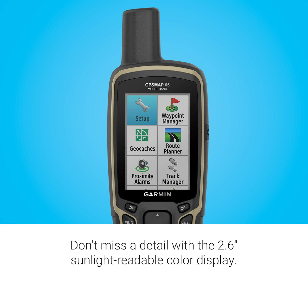 Garmin GPSMAP 65, Button-Operated Handheld with Expanded Satellite Support and Multi-Band Technology, 2.6" Color Display, 010-02451-00