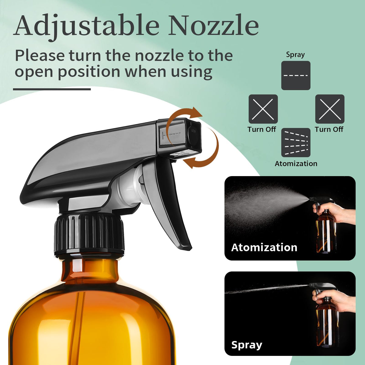 8oz Amber Glass Spray Bottles (8 Count)