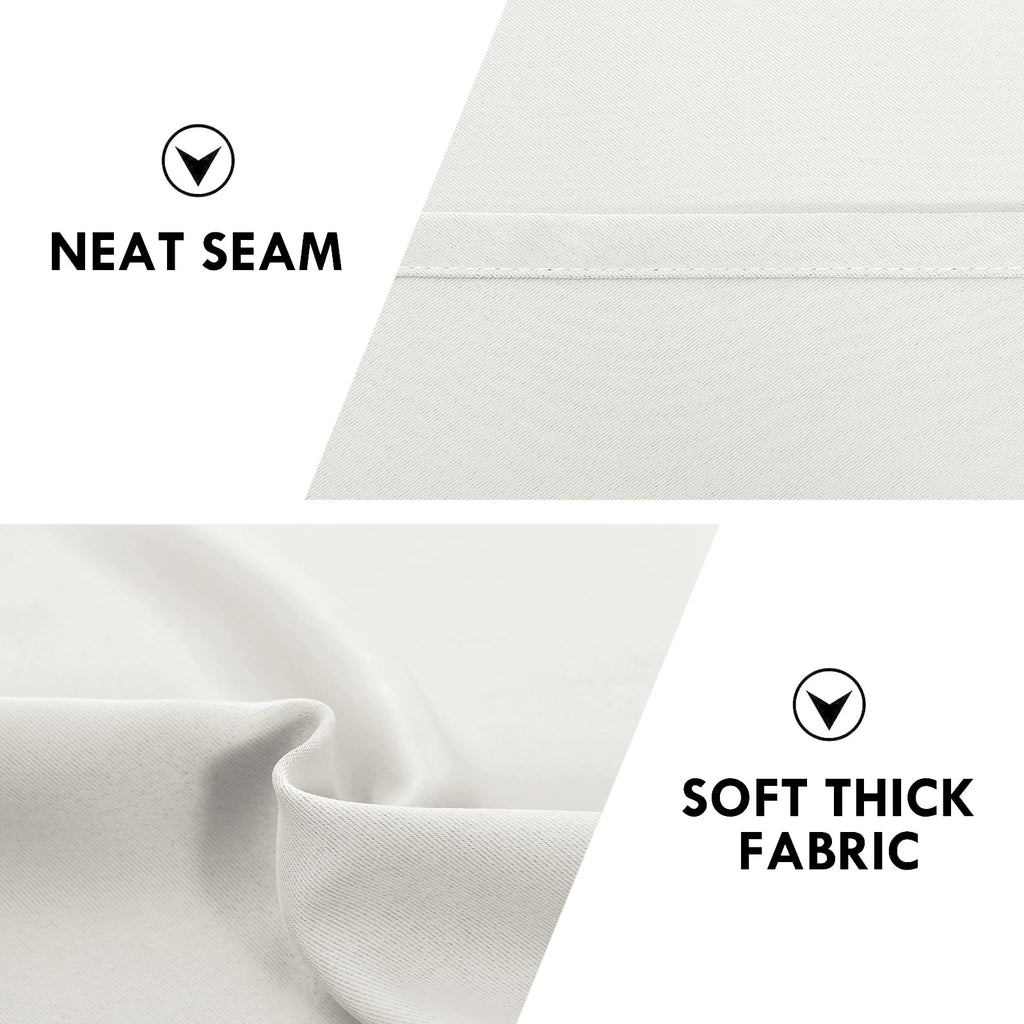 Short Blackout Curtains 42 x 36 Inch Long for Kitchen RV Bunk Ivory (2 Count)
