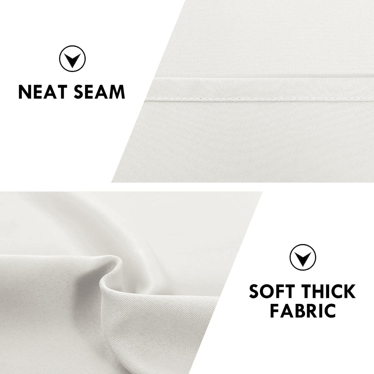 Short Blackout Curtains 42 x 36 Inch Long for Kitchen RV Bunk Ivory (2 Count)
