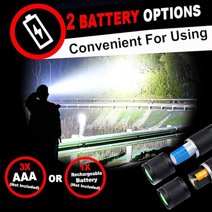 1 Mode Flashlights 4 Pack, Super Bright Zoomable LED Tactical Flashlight High Lumens, Water Resistant Portable Pocket Flash Light for Emergency, Camping, Home, and Gift - SL2000