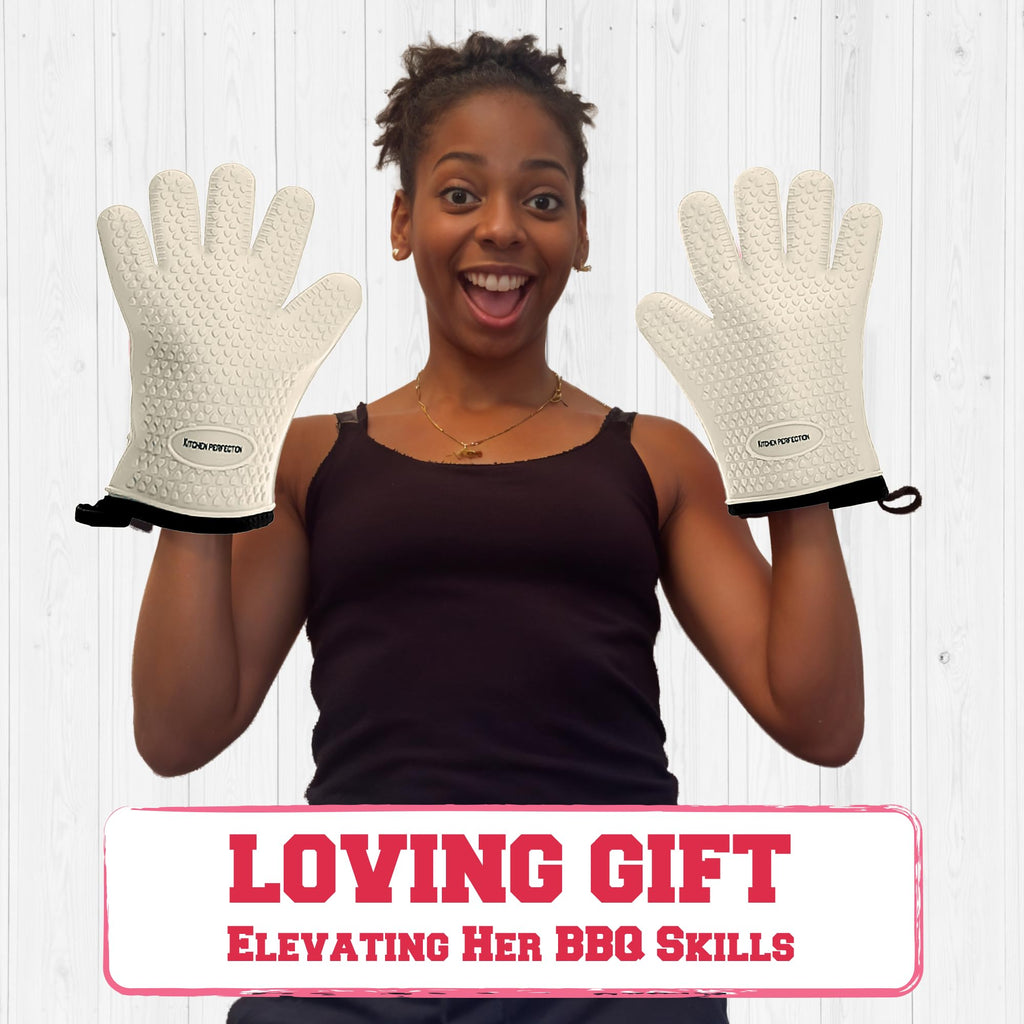 XL Silicone Smoker BBQ Gloves Heat Resistant Oven Mitts (2 Count)