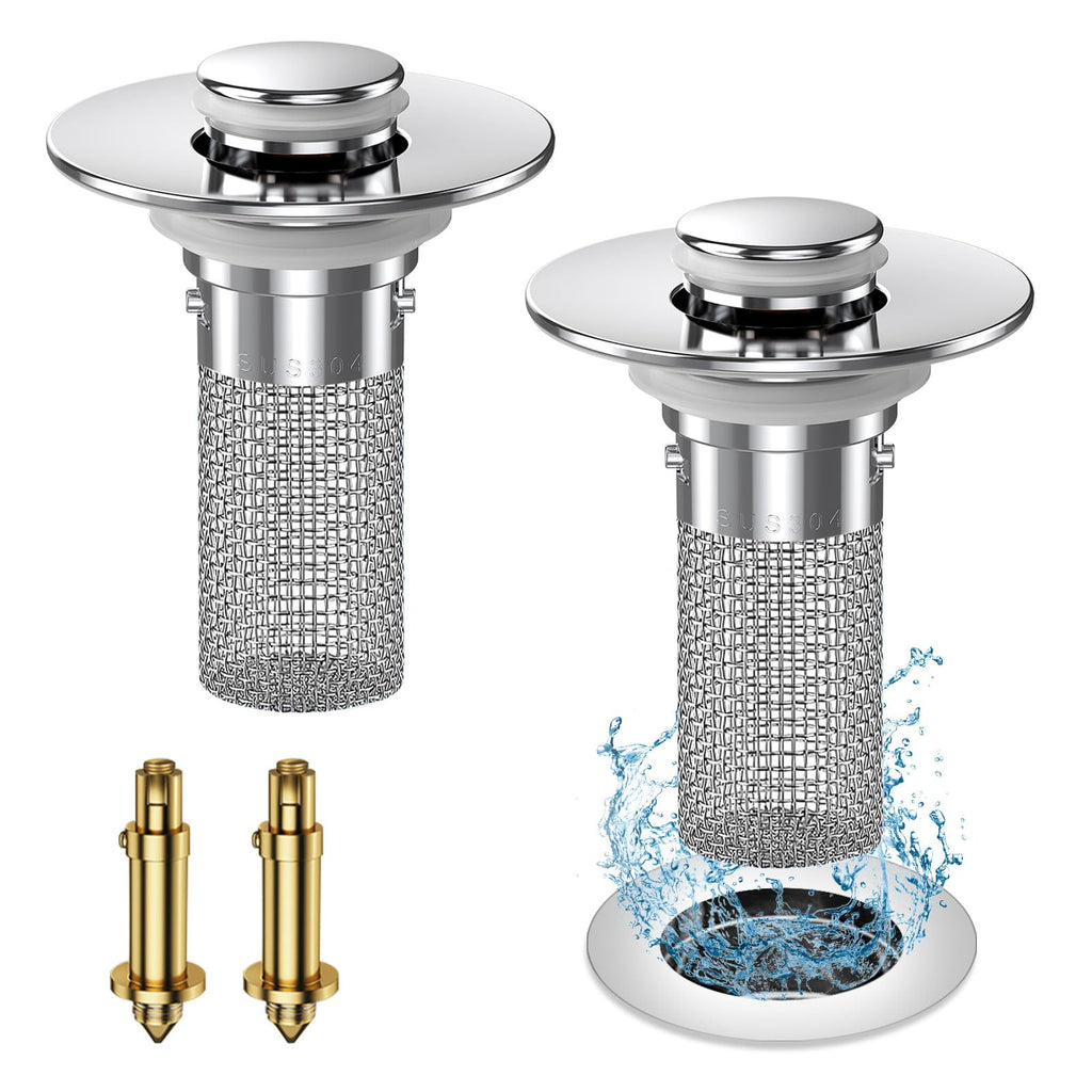 2024 New Pop Up Bathroom Sink Drain Strainer Hair Catcher (2 Count)
