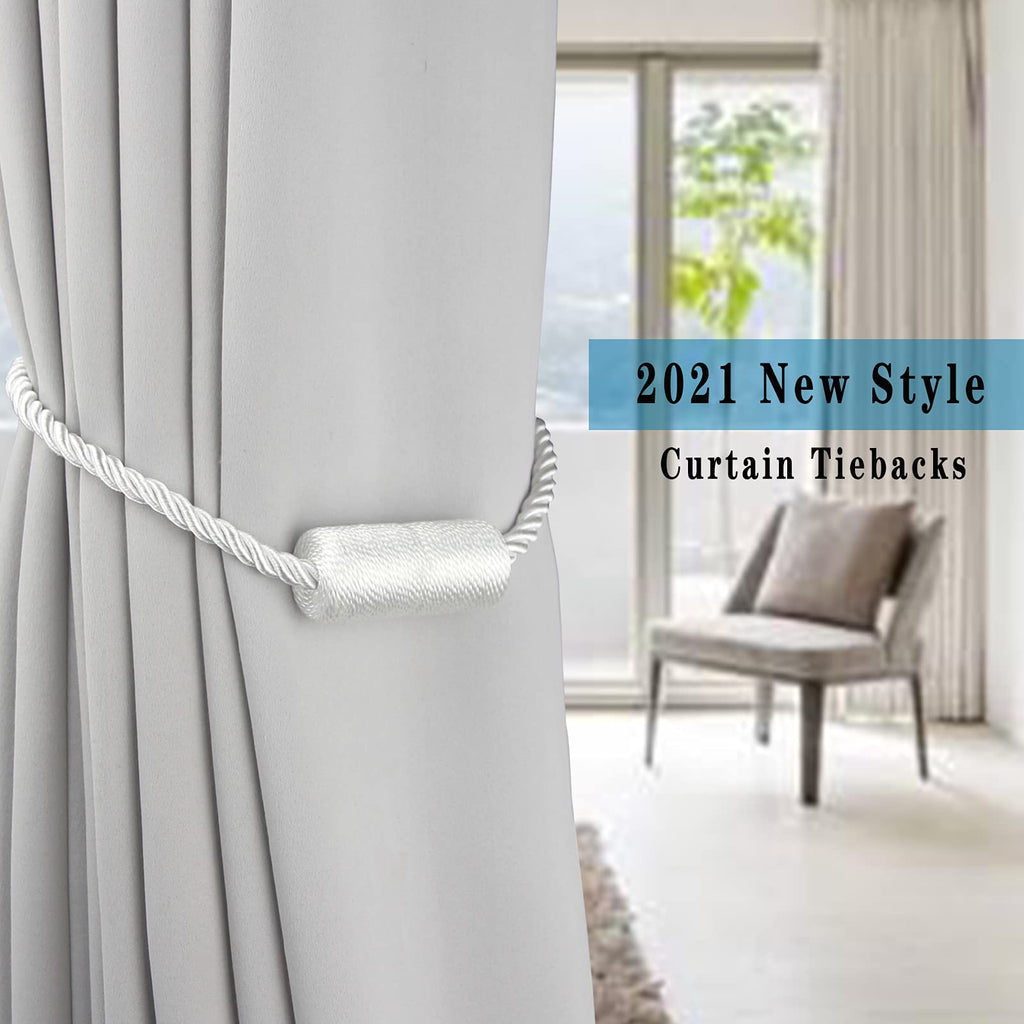 Magnetic Curtain Tiebacks Holdbacks Decorative Tie Backs for Windows Porlau (4 Count)