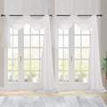 Extra Long Ivory Sheer Curtains 144 inch 2 Panels (2 Count)