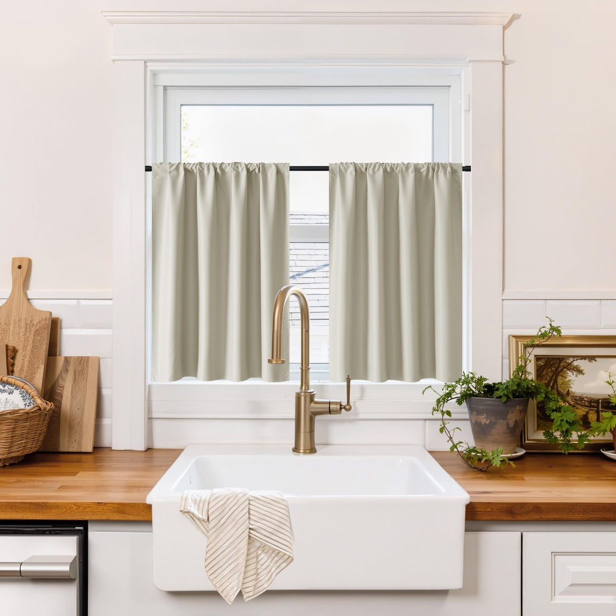 100% Blackout Basement Curtains 24 inches Long (2 Count)