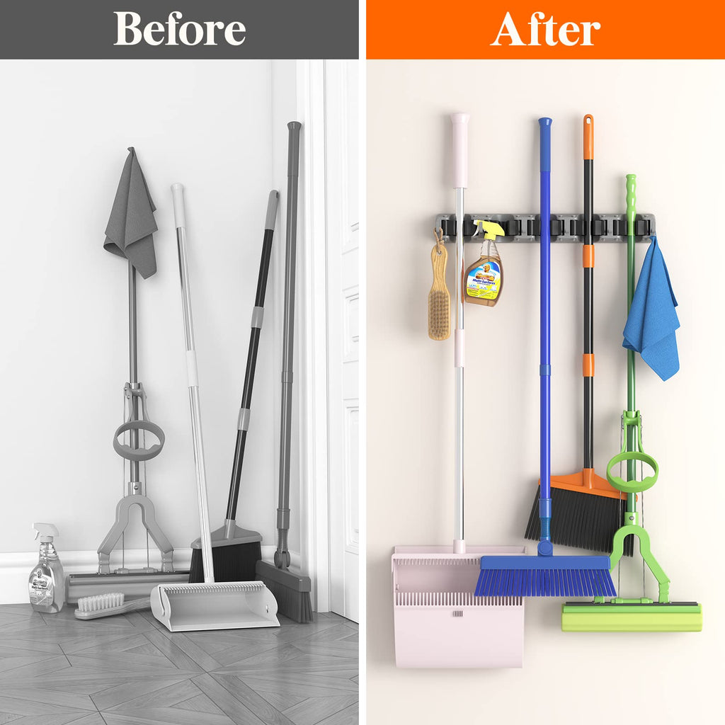 Mop and Broom Holder Organzier Wall Hanging Mount
