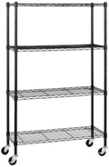 4 Shelf Heavy Duty Garage Shelving Storage Unit on 3" Wheel Casters