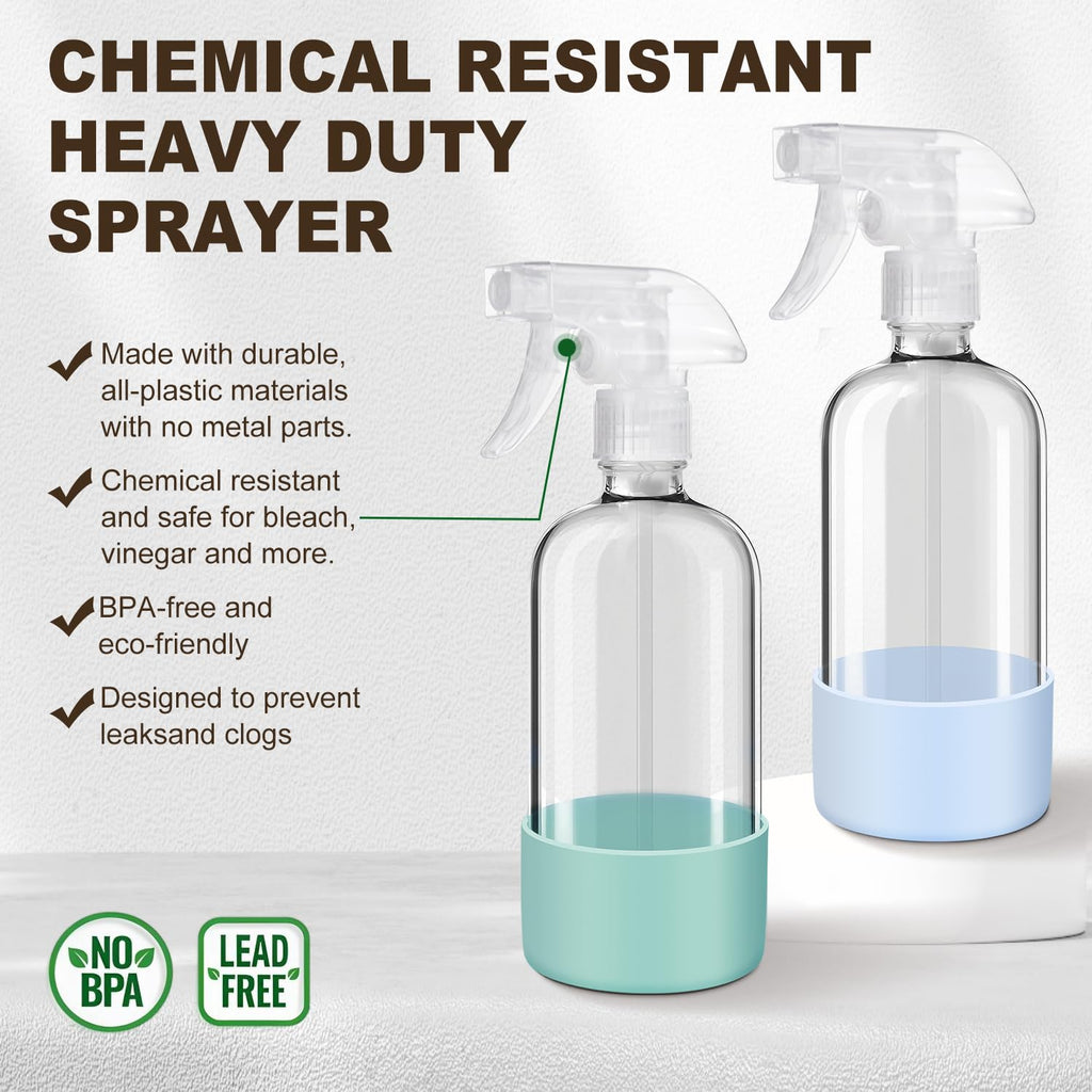 Glass Spray Bottles with Silicone Sleeves (2 Count)