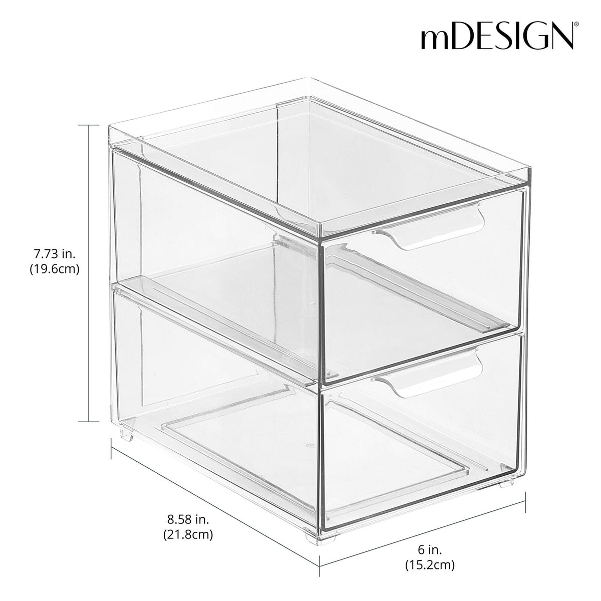Stackable Storage Containers Box with 2 Pull