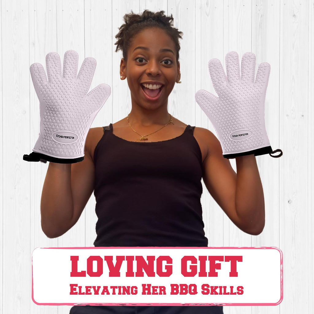 XL Silicone Smoker BBQ Gloves Heat Resistant Oven Mitts (2 Count)