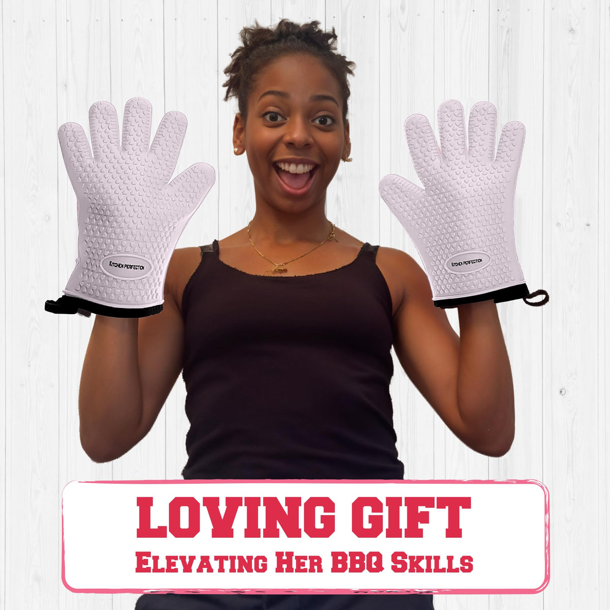 XL Silicone Smoker BBQ Gloves Heat Resistant Oven Mitts (2 Count)