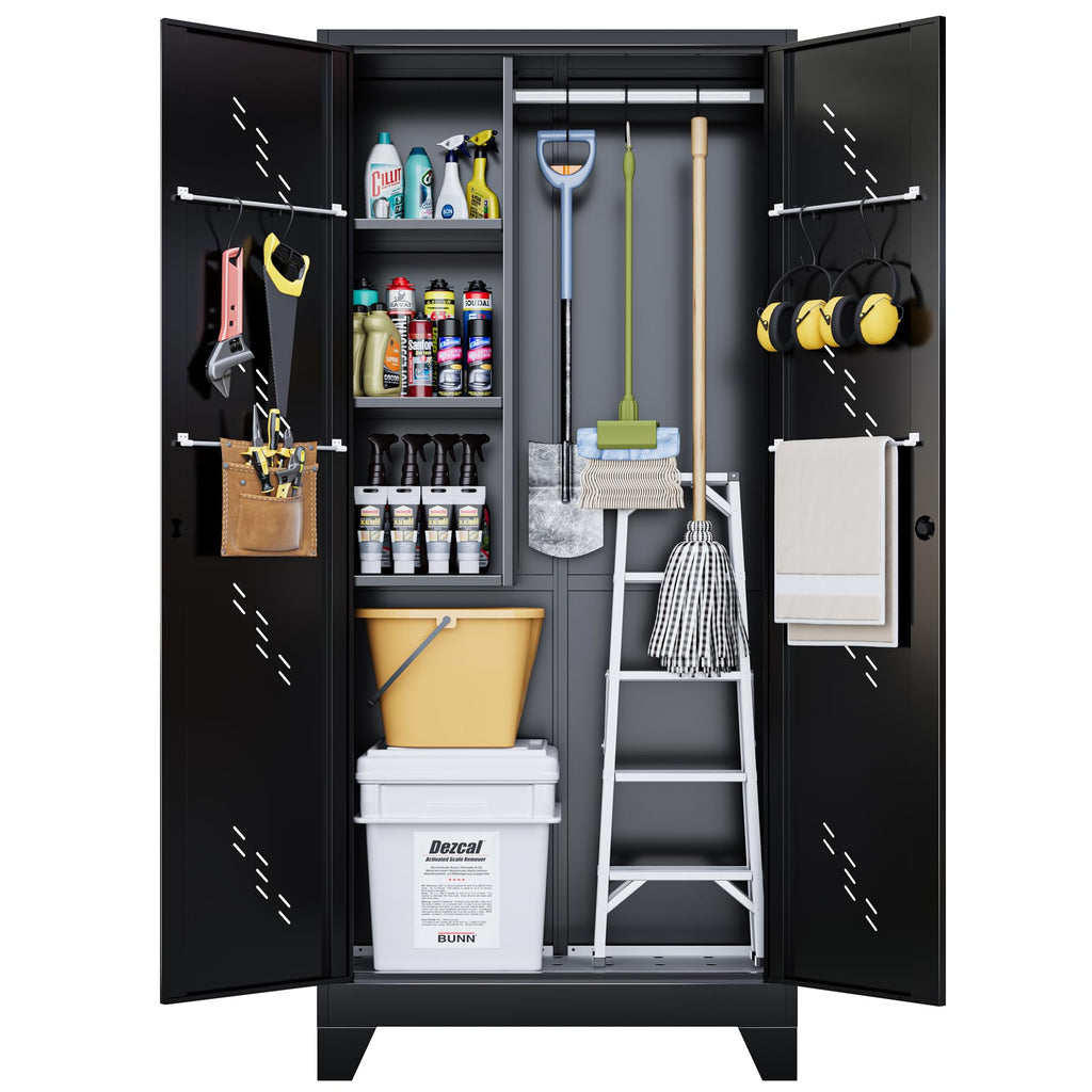 Metal Storage Cabinet with Locking Doors