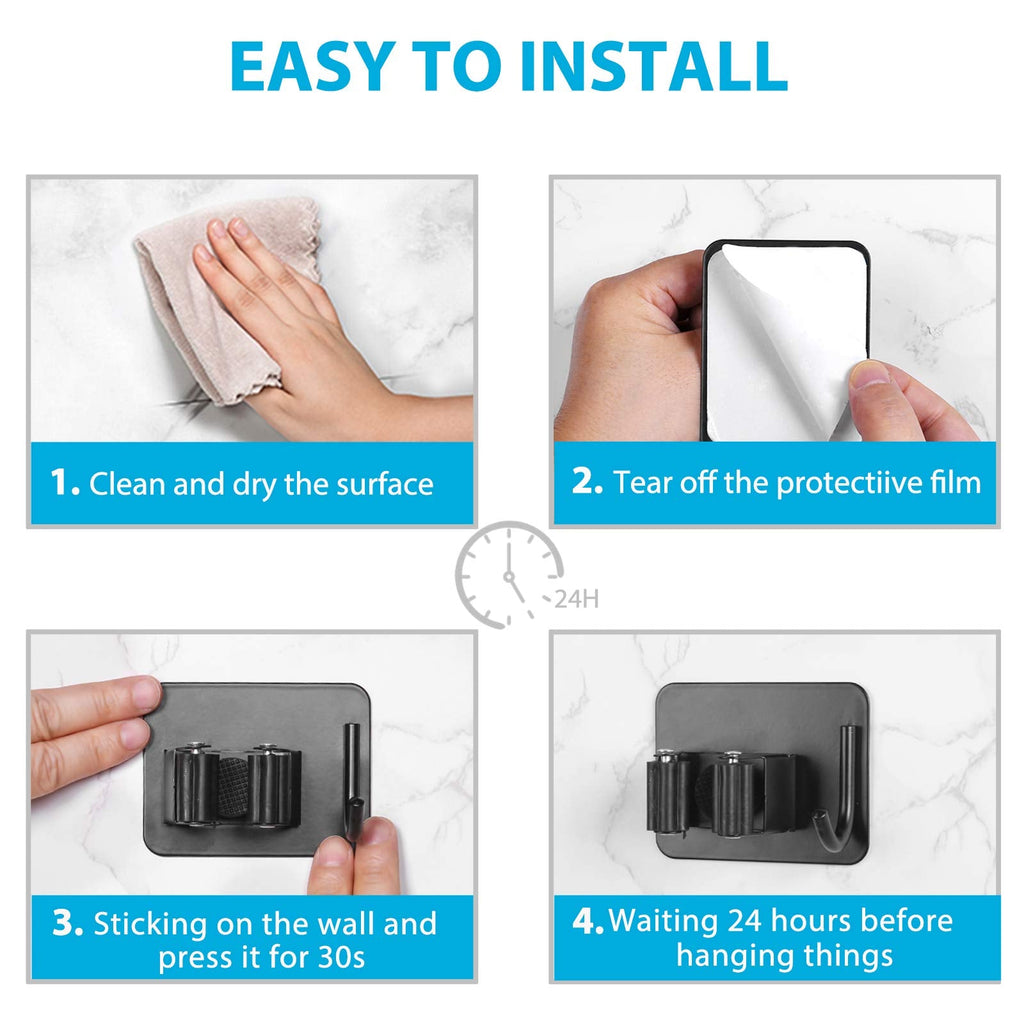 Broom Holder Wall Mount 6Pcs