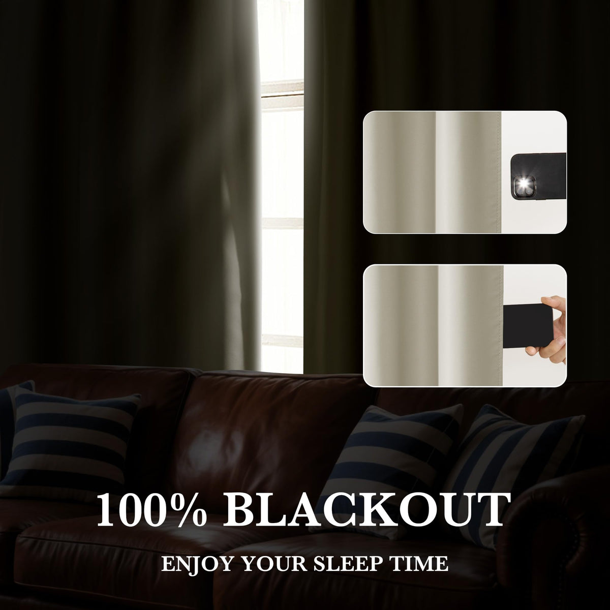 100% Blackout Basement Curtains 30 inches Long (2 Count)
