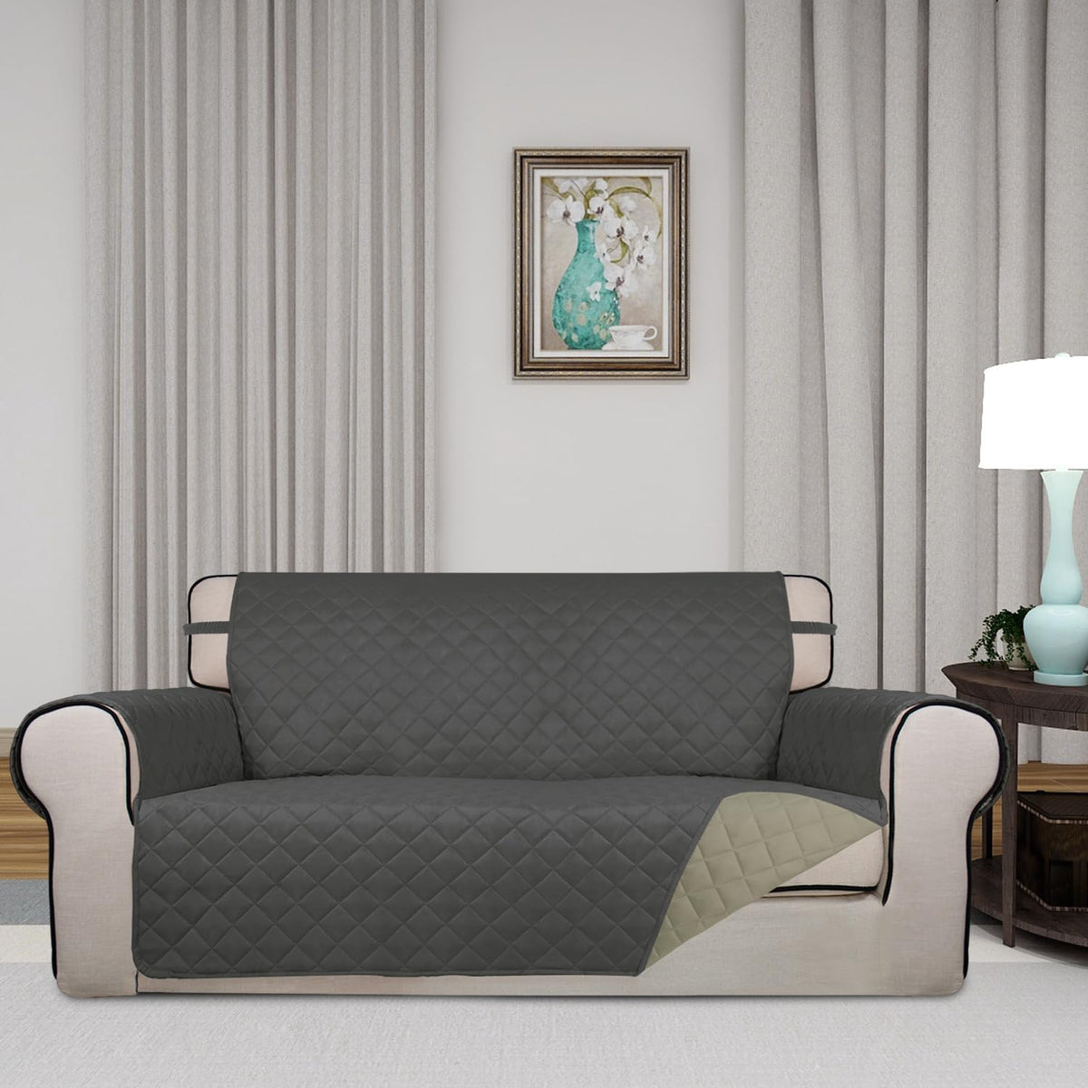 Reversible Quilted Couch Covers for Dogs Loveseat Sofa Cover 54"