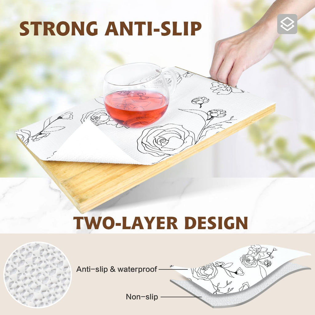 Shelf Liners for Kitchen Cabinets 17in x 20FT Non Adhesive Drawer Liner (20 Sq Ft)