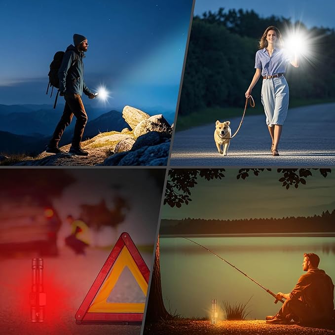 JAY-PARK Flashlights High Lumens, Rechargeable Flashlight 10000 Lumens with Magnetic, Bright Flash Light 9 Modes with 5000 mAh Battery, Tactical Flashlight for Camping, Hiking, Dog Walking