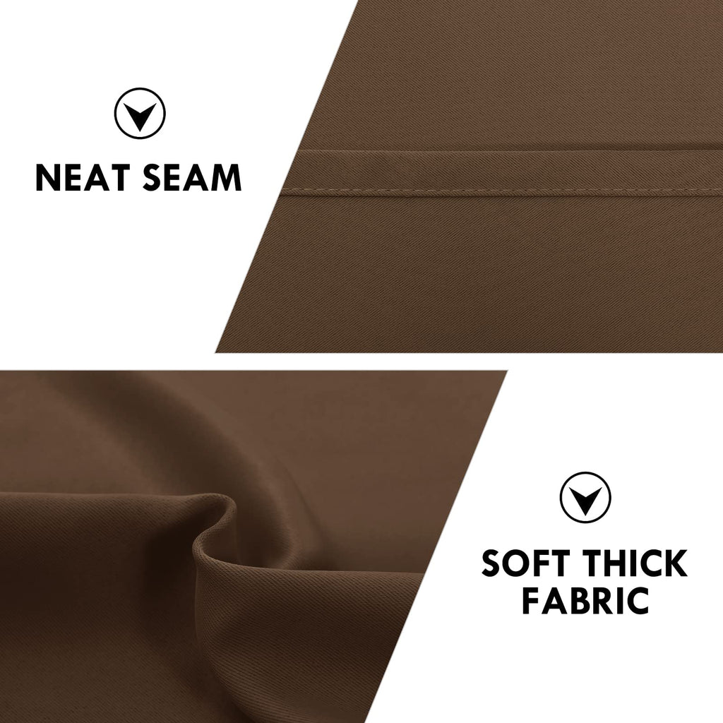 Short Blackout Curtains 42 x 36 Inch Long for Kitchen RV Bunk Brown (2 Count)