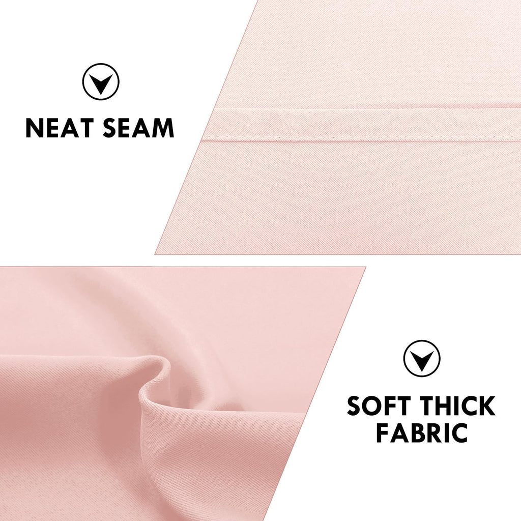 Wide Blackout Curtains for Bedroom 70 x 72 Inch Long Blush Pink