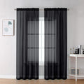 Sheer Black Curtains 90 inches Long 2 Panels (2 Count)