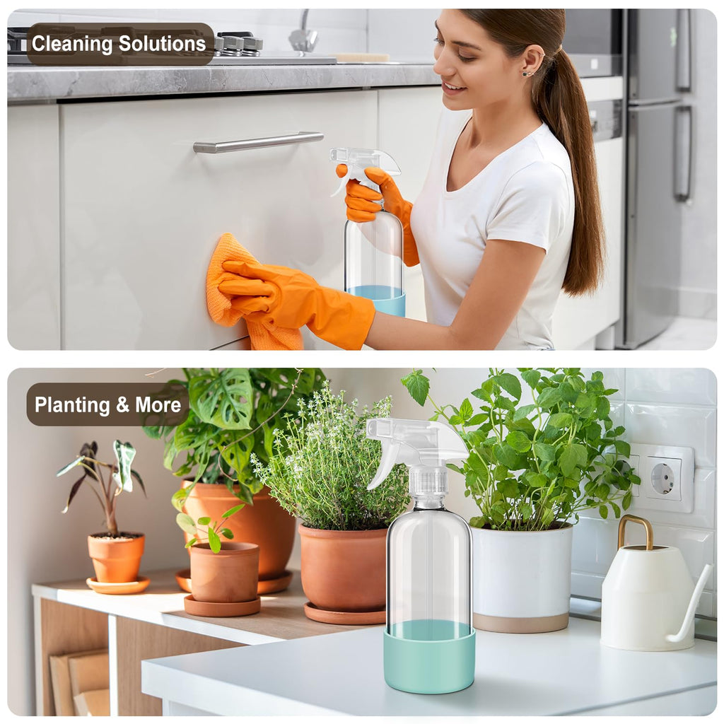 Glass Spray Bottles with Silicone Sleeves (2 Count)
