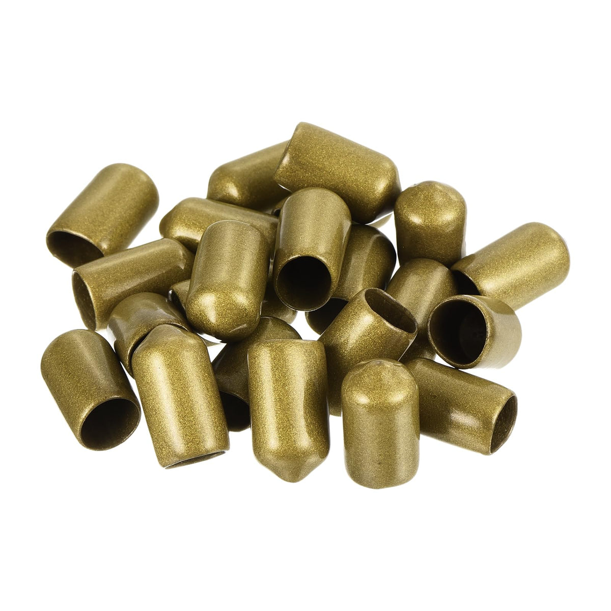 20pcs Rubber End Caps 8.5mm ID Vinyl Round Tube Bolt Cap Cover Thread Protectors Gold