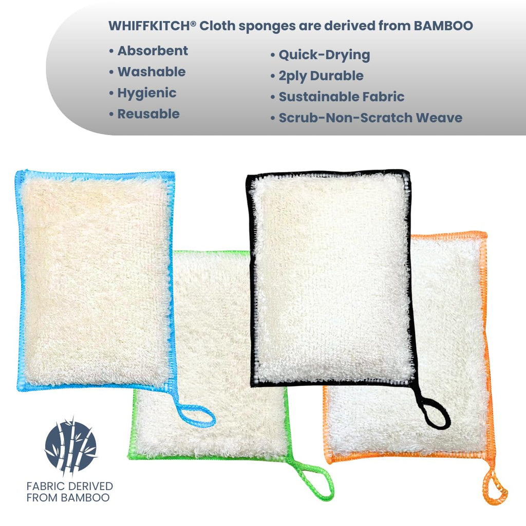 Cloth Kitchen Sponges Scrub Reusable Durable 4pk 4x5x1.25in