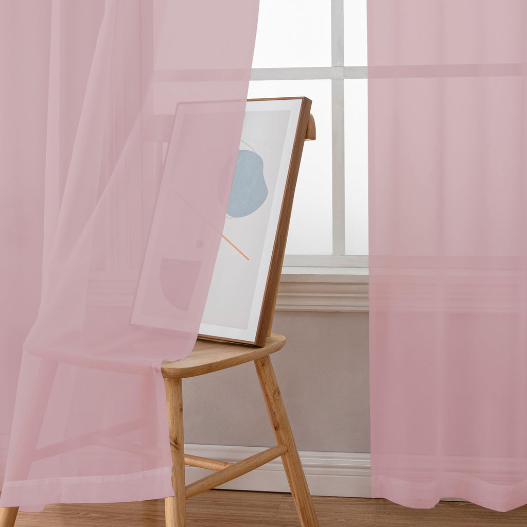 Sheer Curtains 63 Inch Length 2 Panels (2 Count)