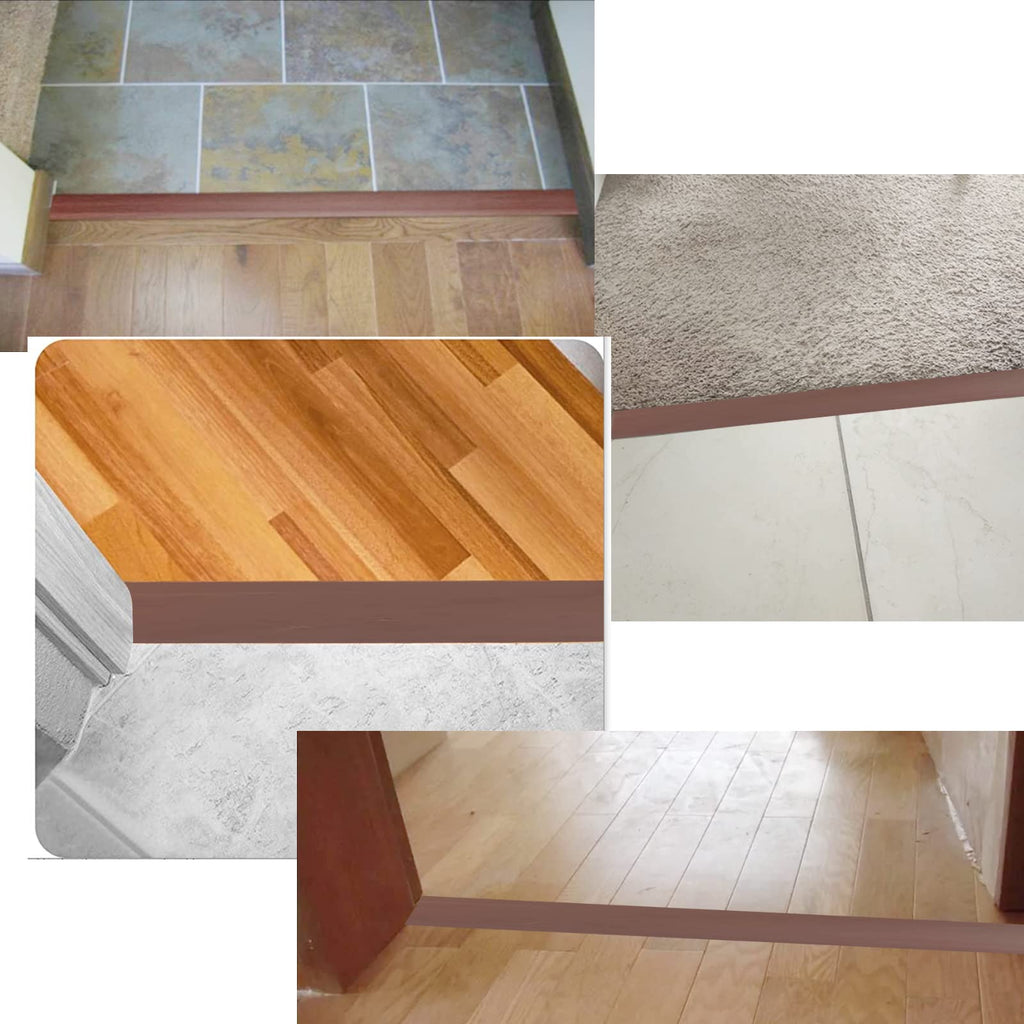 Floor Door Flat Transition Strip & Self Adhesive Floor Vinyl Floor Edge Trim Laminate Floor Gap Covering Joining Strip