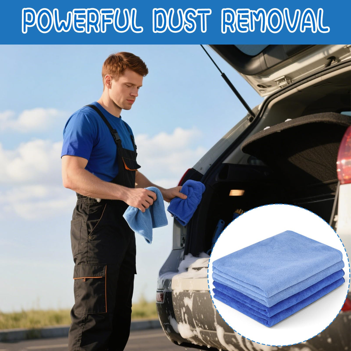 4 Pack Extra Large Microfiber Cleaning Cloths 20"x30" (4 Count)
