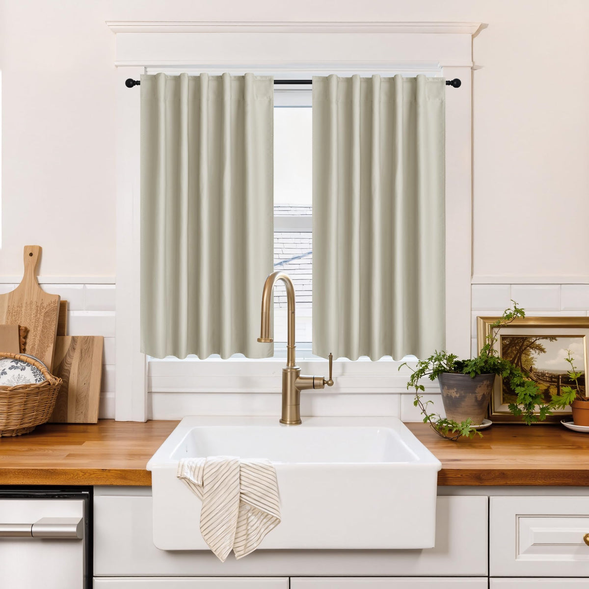 100% Blackout Short Curtains for Small Window (2 Count)