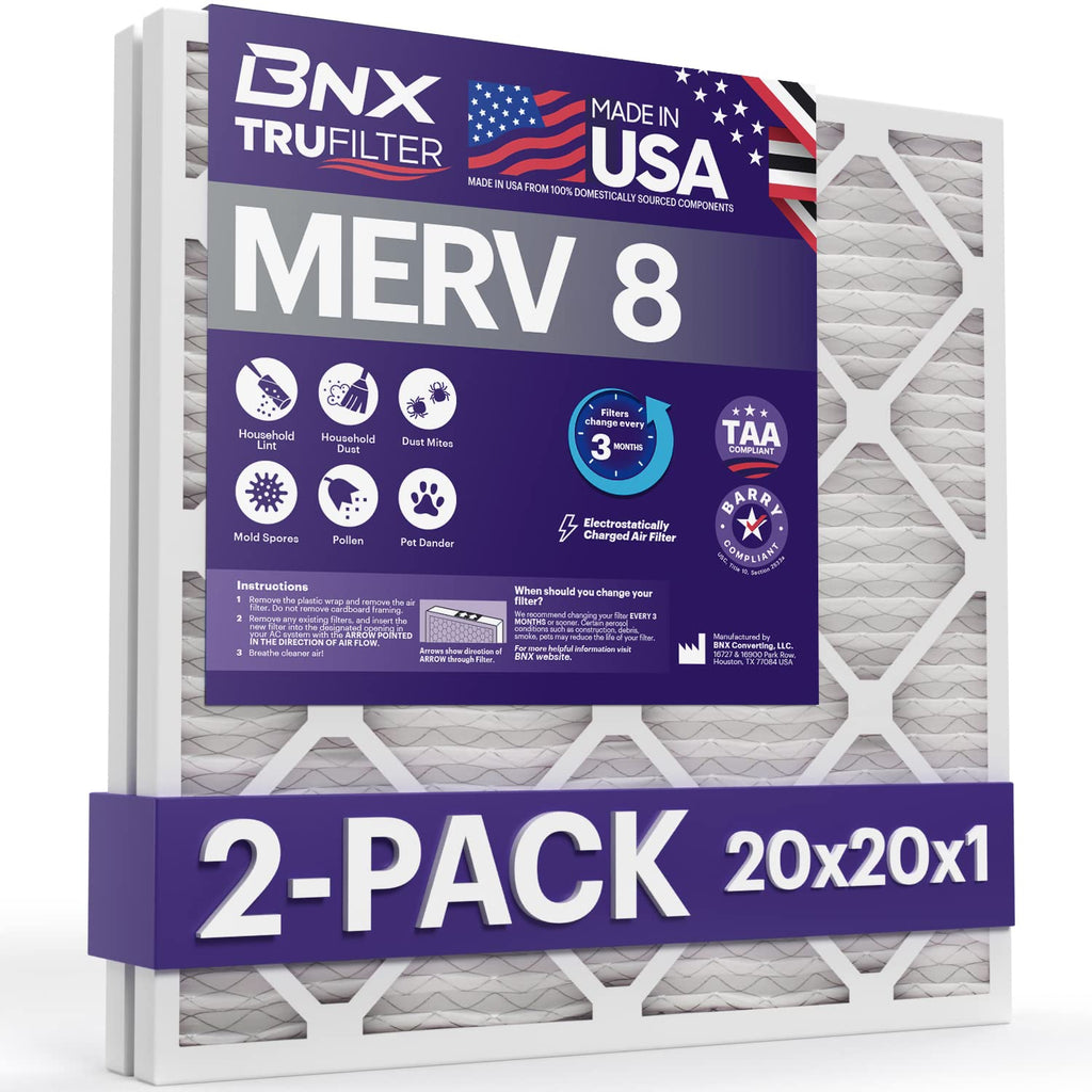 20x20x1 MERV 8 Air Filter 2 Pack (2 Count)