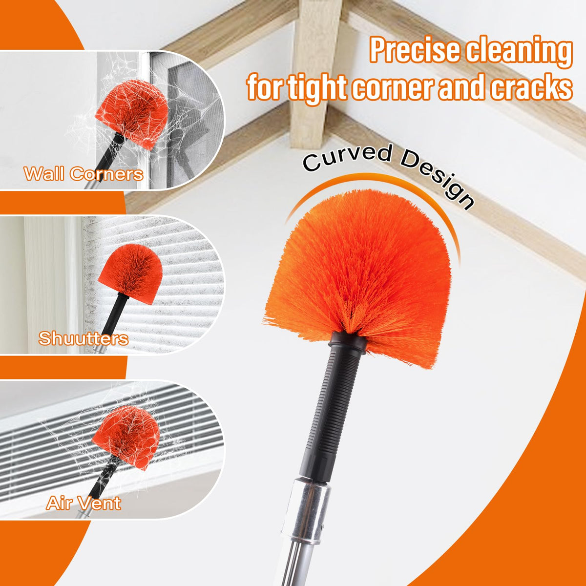 30FT Reach Cobweb Duster with Extension Pole