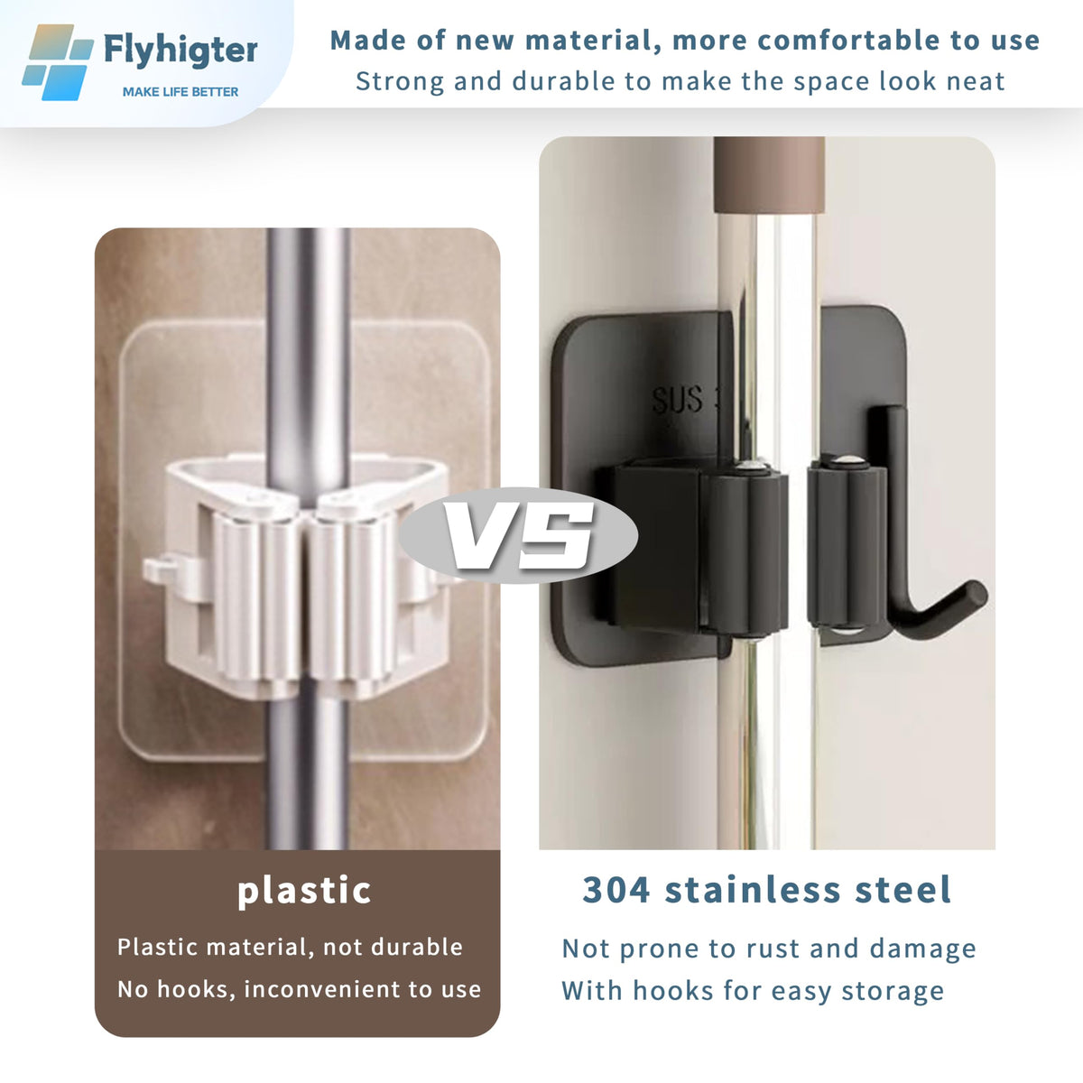 8 Pack Stainless Steel Mop Clips