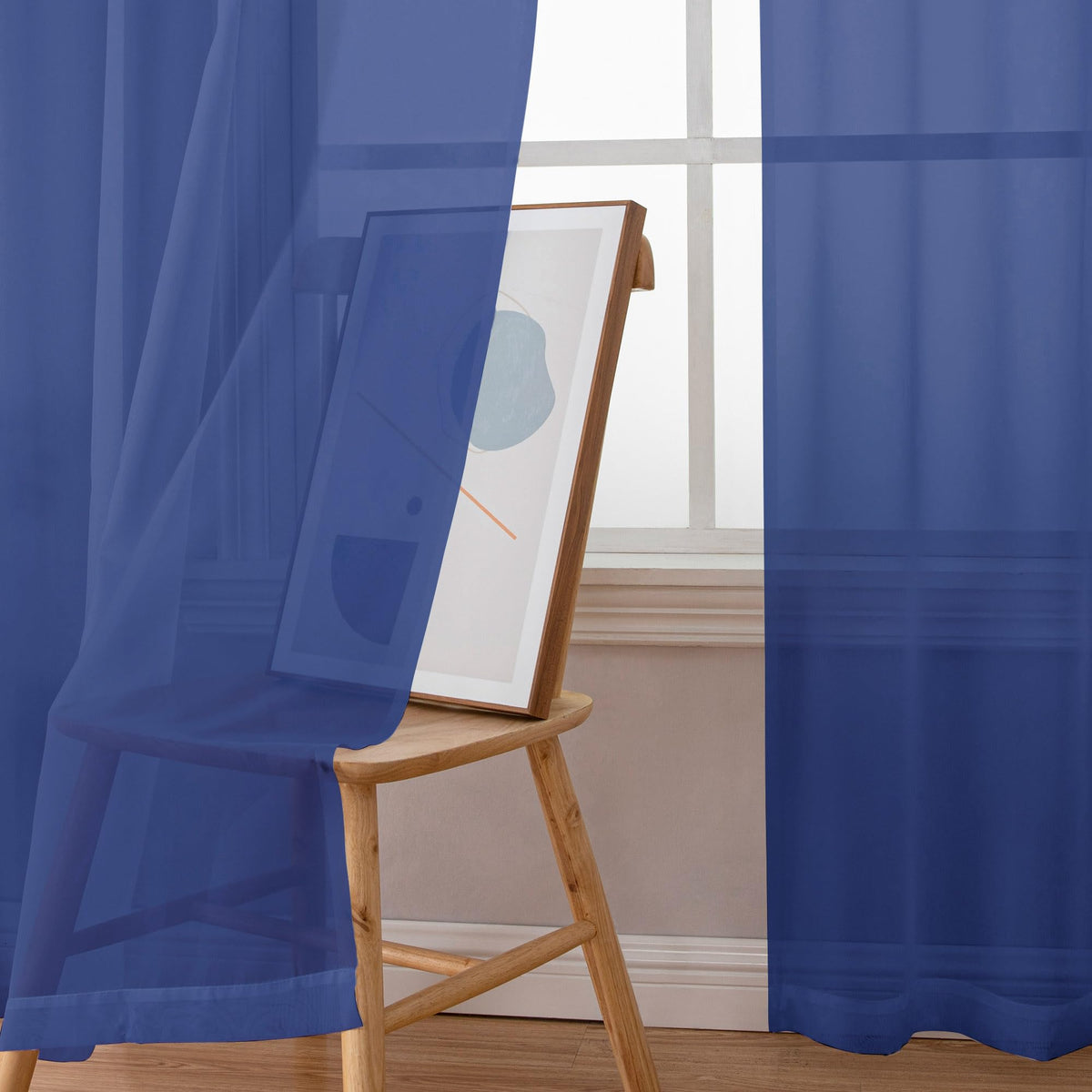 Royal Blue Sheer Curtains 96 inches Long 2 Panels (2 Count)