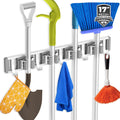 Broom Holder Wall Mount Mop Hanger Tools organizer 4Racks 5Hooks