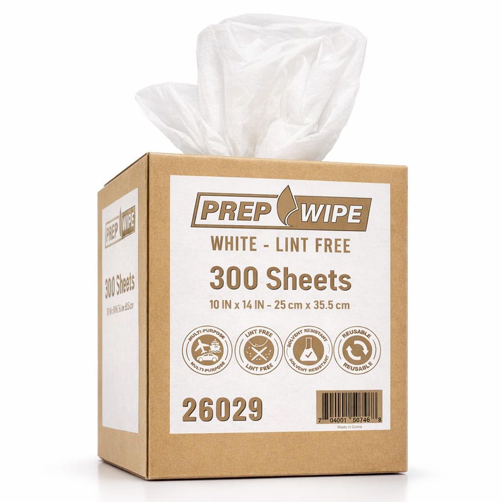 26029 Prep Wipe WHITE Lint Free Cleaning Towels Pack of 300 Sheets (300 Count)
