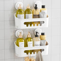 TAILI Shower Caddy Suction Cup 2 Pack, Heavy Duty Bathroom Organizer, Removable Shelves for Inside Shower, Shampoo, Waterproof Suction Plastic Storage for Bathroom Accessories Holder, White