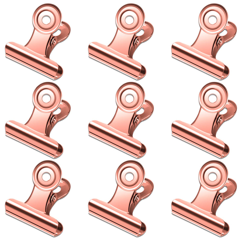 30 Pack Small Rose Gold Bull Clips (30 Count)