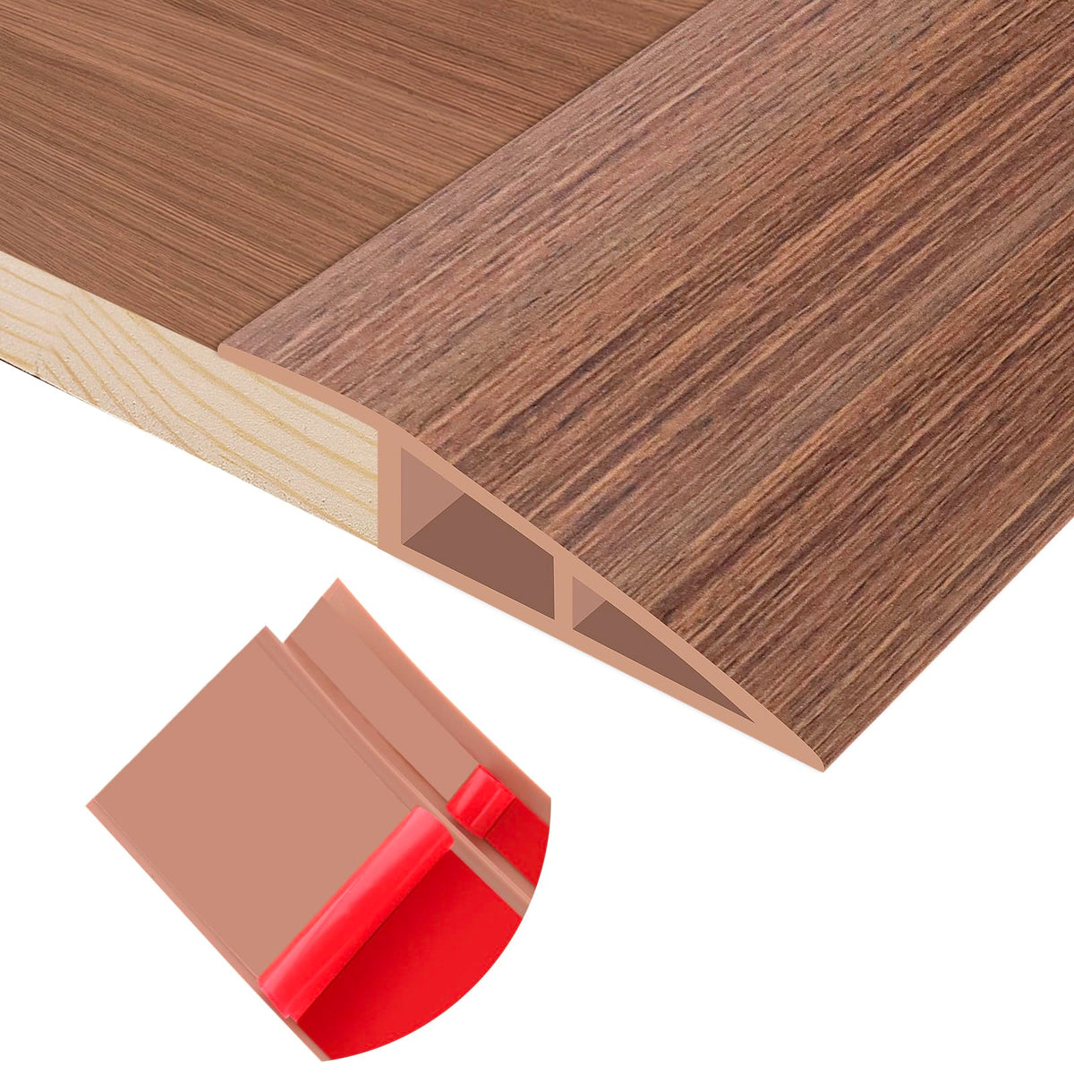 Floor Transition Strip Self Adhesive Vinyl Door Threshold Strip (6.6 Foot)