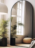 BEVERDY Arched Floor Mirror, 41" x 81" Oversized Full Body Mirror, Freestanding, Arch Mirror, Wall Mounted for Bedroom, Black